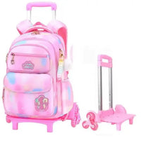 Cartable à Roulette Chipie 42cm Compact Léger Rose 6 roulettes vue latérale droite - Cartable à Roulette
