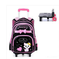 Cartable à Roulette Chipie 45cm Style Tendance Noir 2 roulettes vue de face - Cartable à Roulette