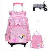 Cartable à Roulette Chipie 45cm Style Tendance Rose 2 roulettes Sac à main vue de face - Cartable à Roulette