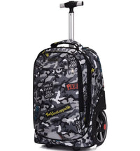Cartable à Roulette Collège 49cm Oxford Compartiment Laptop Noir et Blanc 1 vue latérale droite - Cartable à Roulette