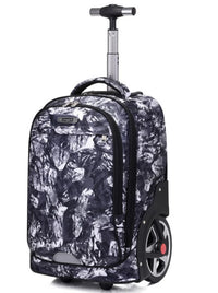Cartable à Roulette Collège 49cm Oxford Compartiment Laptop Noir et Blanc 2 vue latérale droite - Cartable à Roulette
