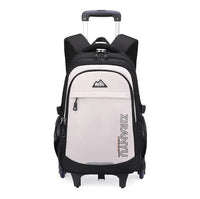 Cartable à Roulette Collège 51cm 6 Roues Blanc 6 roulettes vue de face - Cartable à Roulette