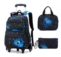 Cartable à Roulette Espace 40cm Compact Étoiles vue latérale droite - Cartable à Roulette