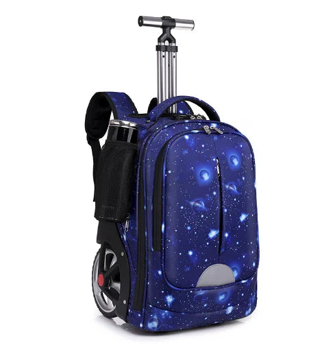 Cartable à Roulette Espace 44cm Léger Galaxie vue latérale gauche - Cartable à Roulette