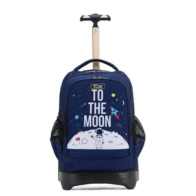 Cartable à Roulette Espace 46cm Set Astronaute To the moon vue de face - Cartable à Roulette