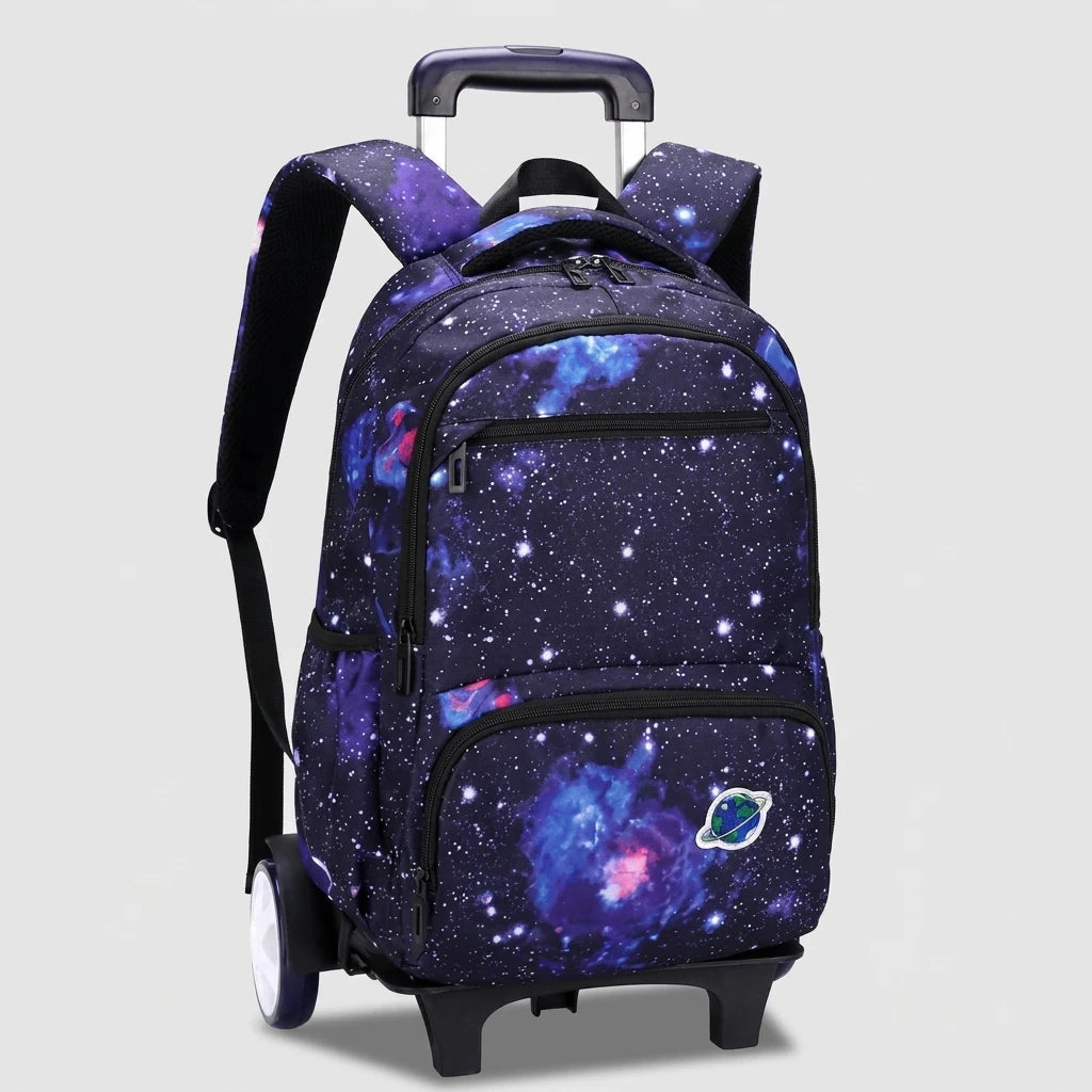 Cartable à Roulette Espace 48cm Planète Oxford vue latérale gauche - Cartable à Roulette