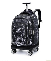 Cartable à Roulette Espace 50cm 4 Roues Laptop Noir et Blanc vue latérale droite - Cartable à Roulette