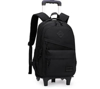 Cartable à Roulette Garçon 45cm Oxford Noir 2 roulettes vue latérale gauche - Cartable à Roulette