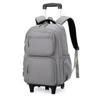Cartable à Roulette Garçon 48cm Grande Capacité Gris 2 roulettes vue latérale droite - Cartable à Roulette