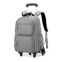 Cartable à Roulette Garçon 48cm Grande Capacité Gris 6 roulettes vue latérale droite - Cartable à Roulette