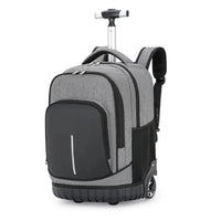 Cartable à Roulette Grand 18 Pouces Imperméable Ado Gris vue latérale droite - Cartable à Roulette