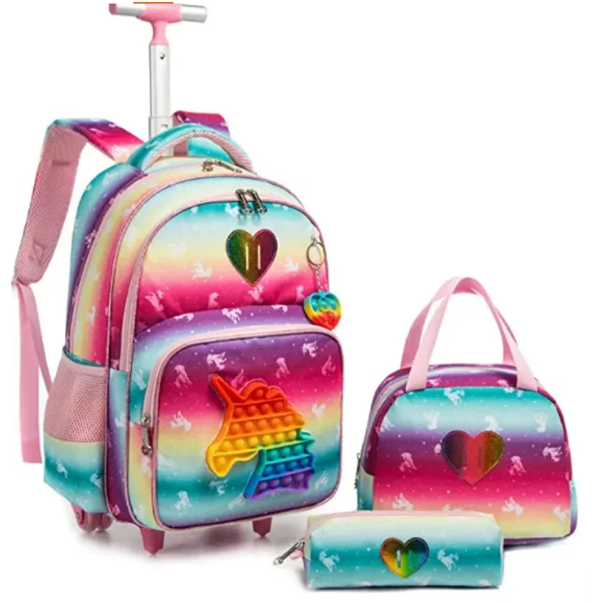Cartable à Roulette Grand 48cm Ultra-Léger Set vue latérale gauche - Cartable à Roulette