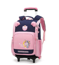Cartable à Roulette Grand 50cm Mixte Oxford Rose 2 roulettes vue latérale droite - Cartable à Roulette