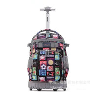 Cartable à Roulette Lycee Adulte 50cm Laptop Noir Sport vue de face - Cartable à Roulette