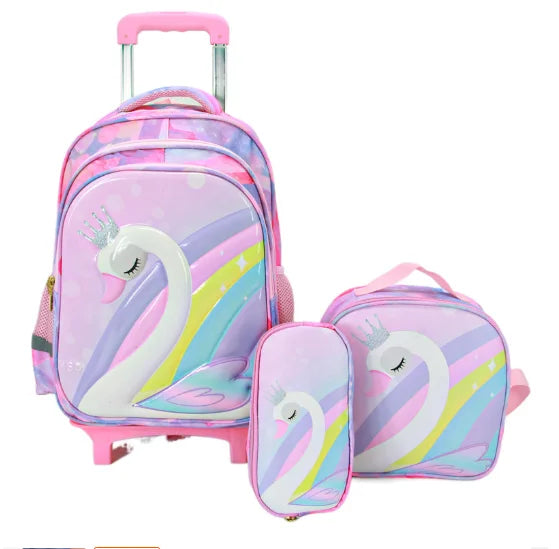 Cartable à Roulette Primaire 43cm PU Imperméable - Cartable à Roulette