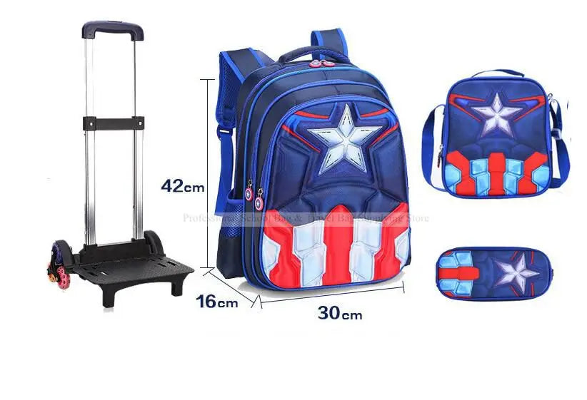 Cartable à Roulette Super Heros 45cm Spacieux