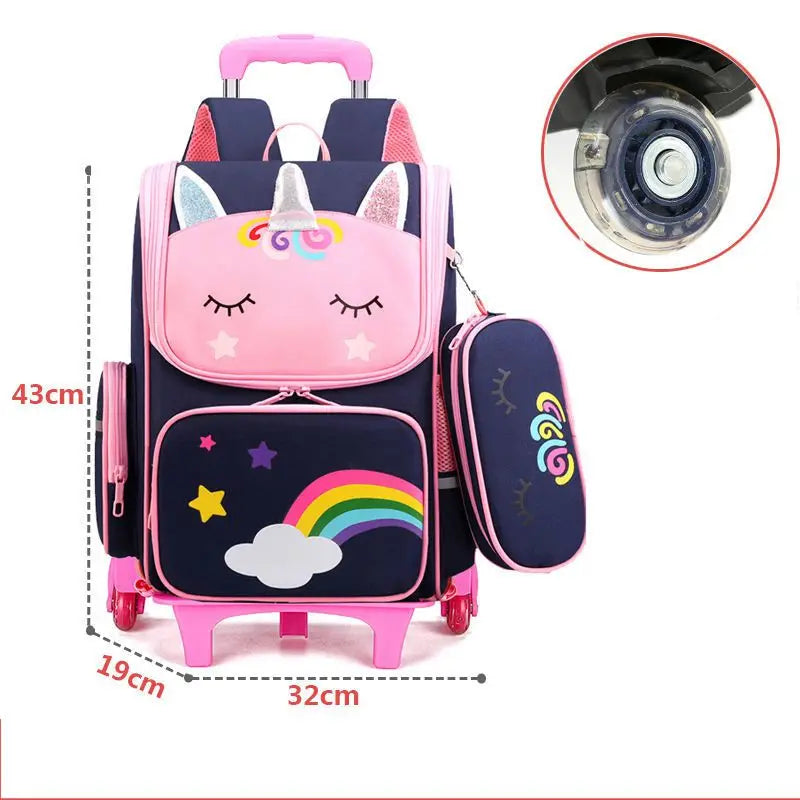 Cartable à Roulette 25L Ultra-Léger 1.6kg Set