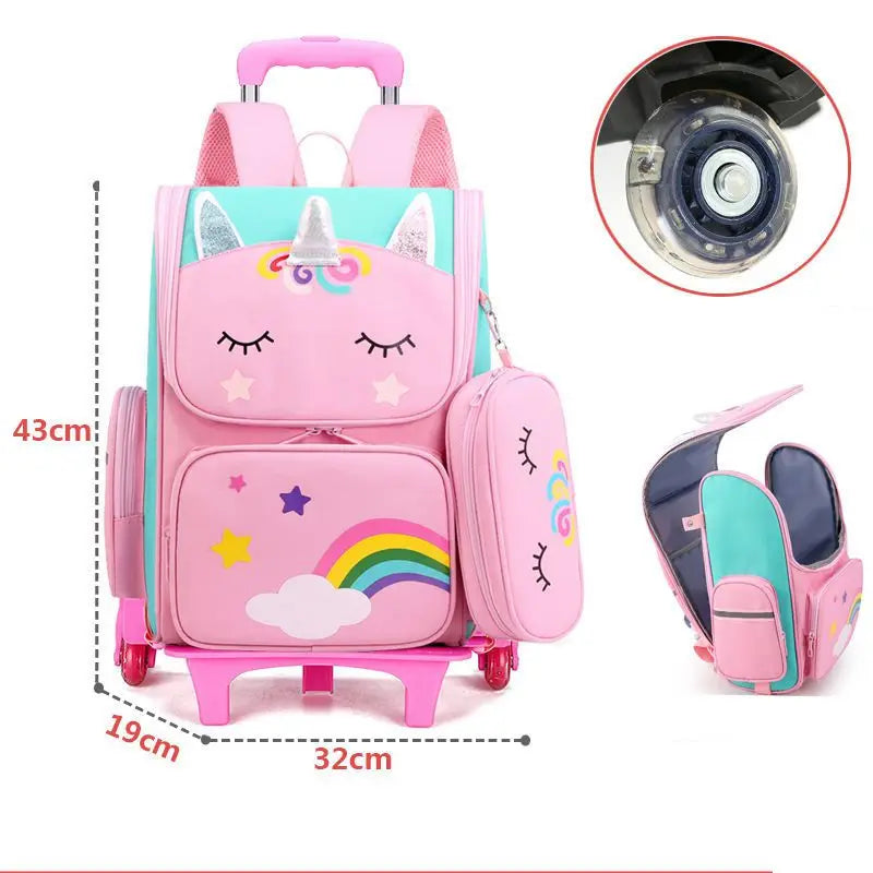 Cartable à Roulette 25L Ultra-Léger 1.6kg Set