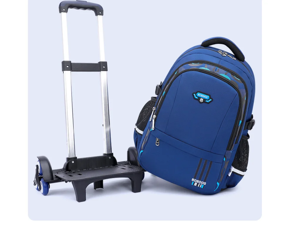 Cartable à Roulette Garçon 46cm 6 Roues Oxford
