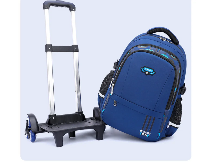 Cartable à Roulette Garçon 46cm 6 Roues Oxford