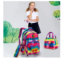 Cartable à Roulette Grand 48cm Ultra-Léger Set Fille
