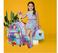 Cartable à Roulette Grand 48cm Ultra-Léger Set Fille