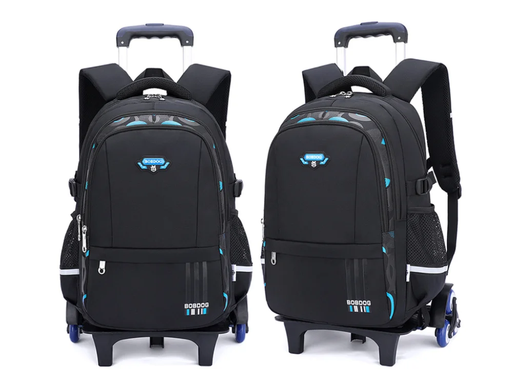 Cartable à Roulette Garçon 46cm 6 Roues Oxford