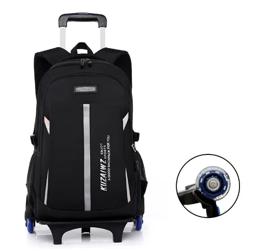 Cartable à Roulette Garçon 50cm Chariot Détachable