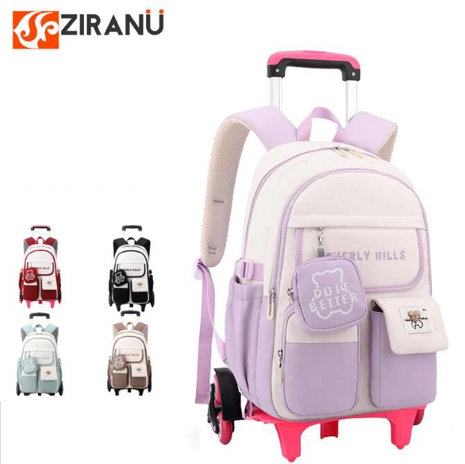 Cartable à Roulette Primaire 45cm Mixte Oxford Résistant