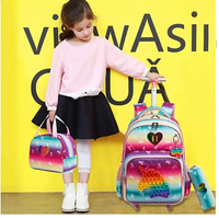 Cartable à Roulette Grand 48cm Ultra-Léger Set Fille