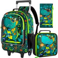 Cartable à Roulette Dinosaure 48cm Lunch Box Isotherme