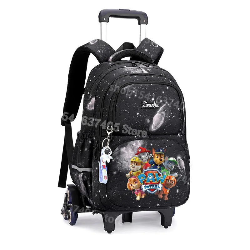 Cartable à Roulette Chiots Sauveteurs 6 Roues Fond Étoilé