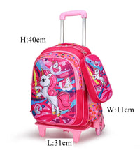 Cartable à Roulette Licorne 45cm Rose Set
