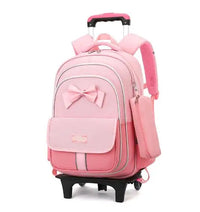 Cartable à Roulette 25L Fille Imperméable Set 3 Pièces