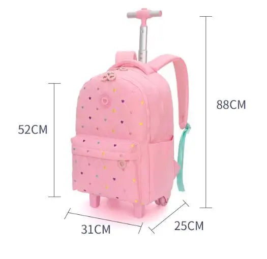 Cartable à Roulette Fille 52cm Grand Format Imperméable