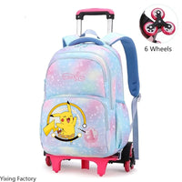 Cartable à Roulette Pokémon 45cm 6 Roues Multi-Poches