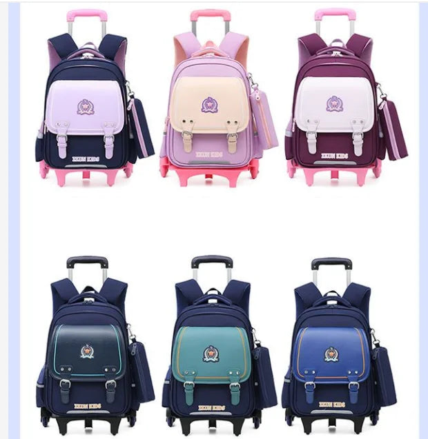 Cartable à Roulette Garçon 43cm PU Imperméable Roulettes