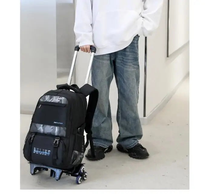 Cartable à Roulette Garçon 51cm Grand Format Oxford