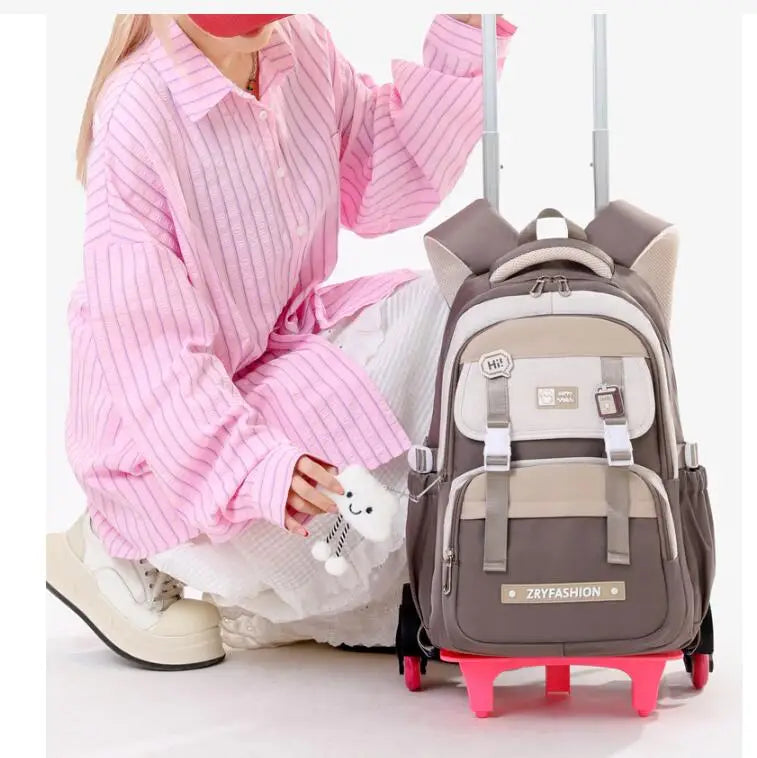 Cartable à Roulette Grand 55cm Très Grande Capacité