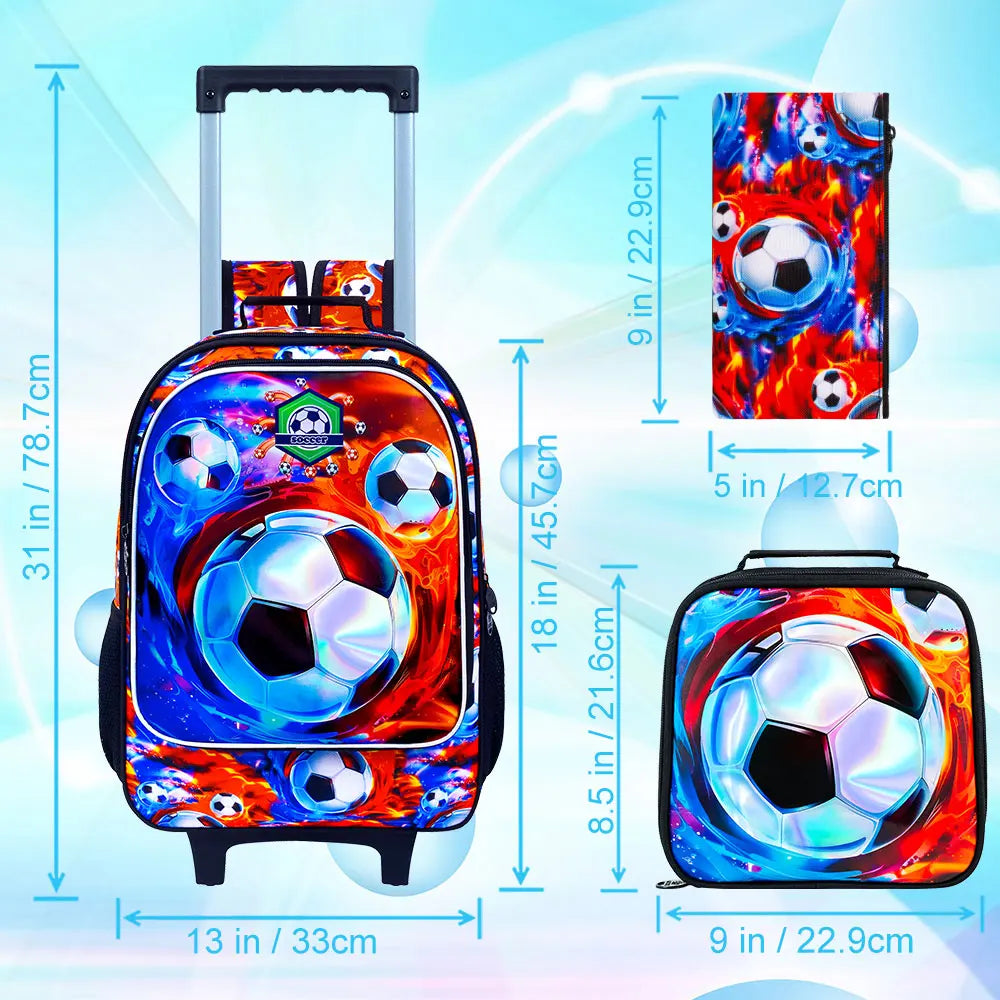 Cartable à Roulette Football 45cm