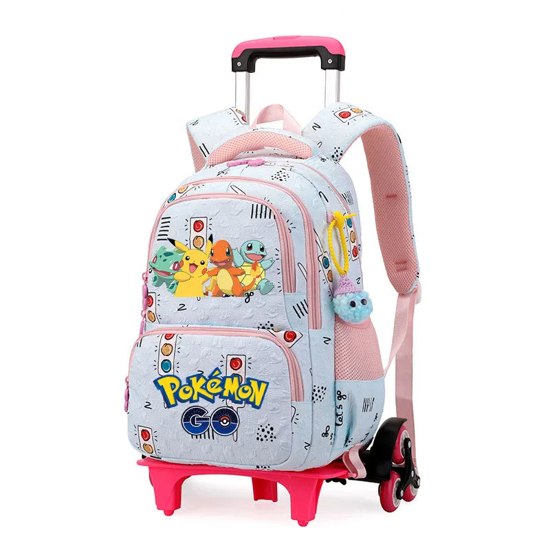 Cartable à Roulette 2 en 1 Détachable 6 Roues Compartiment Laptop