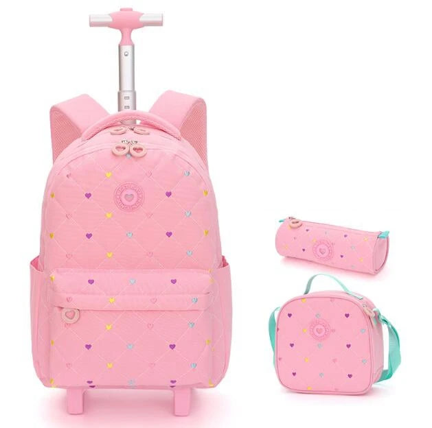 Cartable à Roulette Fille 52cm Grand Format Imperméable