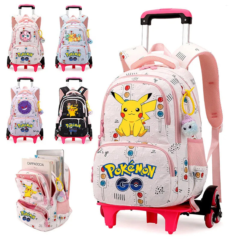 Cartable à Roulette 2 en 1 Détachable 6 Roues Compartiment Laptop