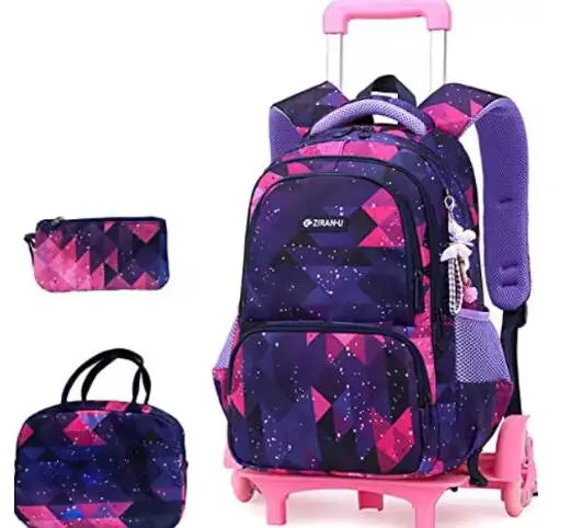 Cartable à Roulette Primaire 42cm 6 Roues Set 3 Pièces