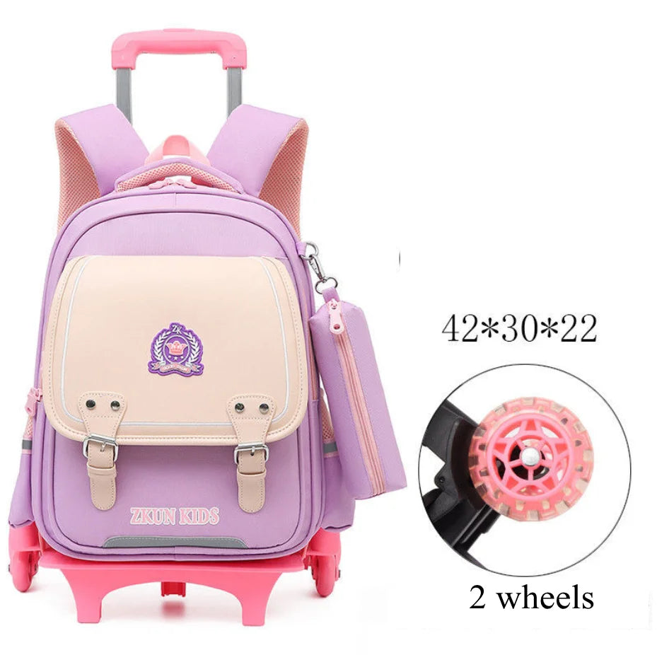 Cartable à Roulette Garçon 43cm PU Imperméable Roulettes