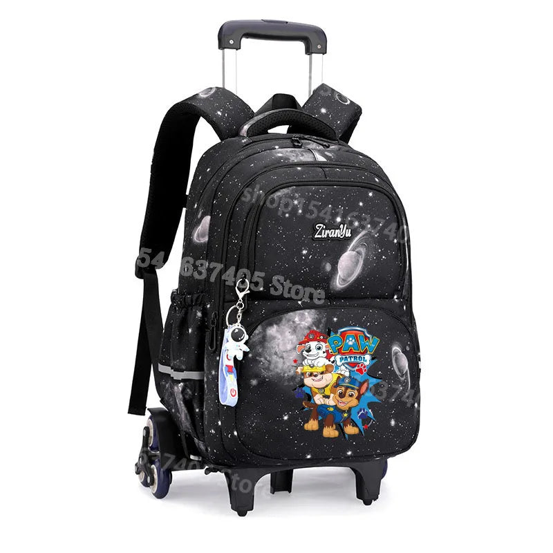 Cartable à Roulette Chiots Sauveteurs 6 Roues Fond Étoilé