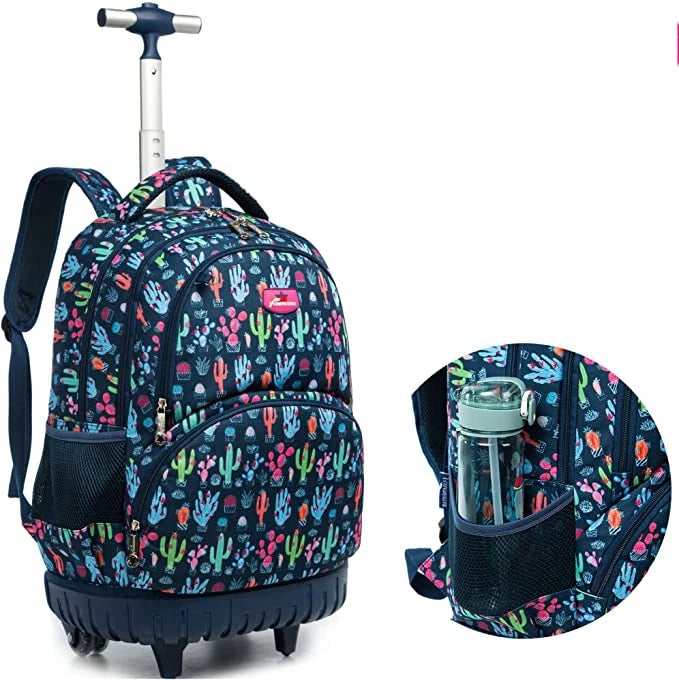 Cartable à Roulette Fille 48cm Imperméable Set 3 Pièces