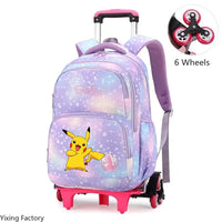 Cartable à Roulette Pokémon 45cm 6 Roues Multi-Poches
