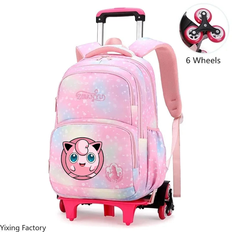 Cartable à Roulette Pokémon 45cm 6 Roues Multi-Poches