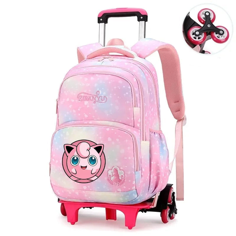 Cartable à Roulette Pokémon 45cm 6 Roues Multi-Poches